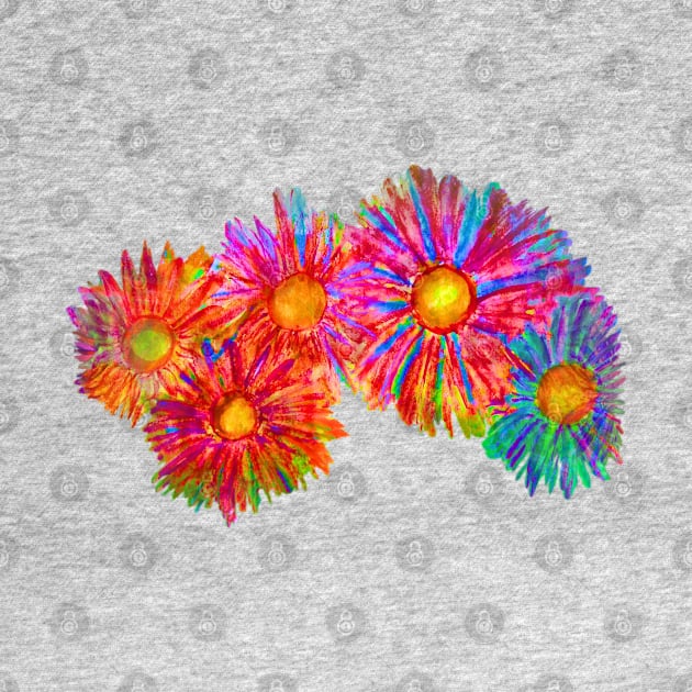 Bright Sketch Flowers by Jan4insight TeeStore